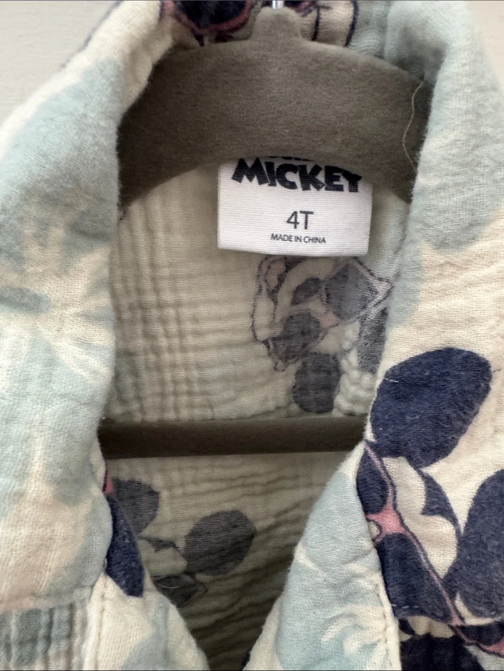 Disney Mickey Mouse 4T Quilted Matching Set - Blue & Navy Print 100% cotton